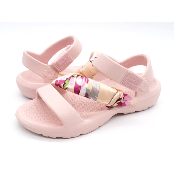 Essentials by Muk Luks Sandals Womens 7-8 Pink Slingback Hook & Loop Sporty - Picture 1 of 11